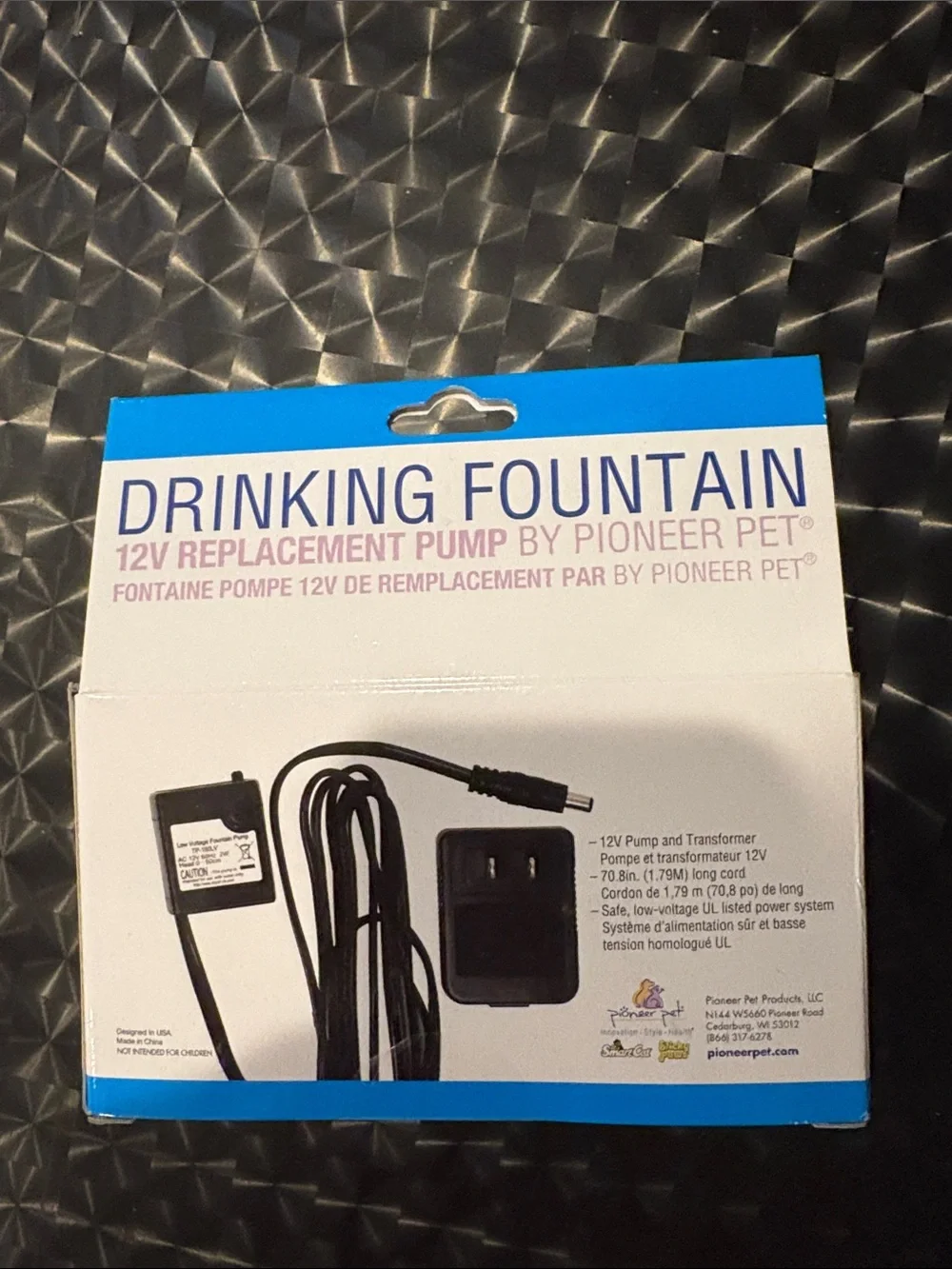 PIONEER Pet Drinking Fountain Replacement Pump - White and Blue Packaging